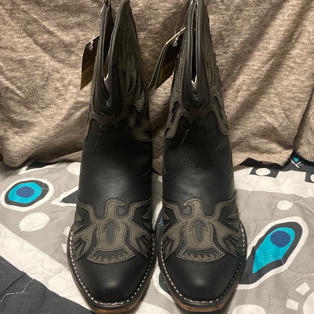 Roper Black and Gray Ankle Boots